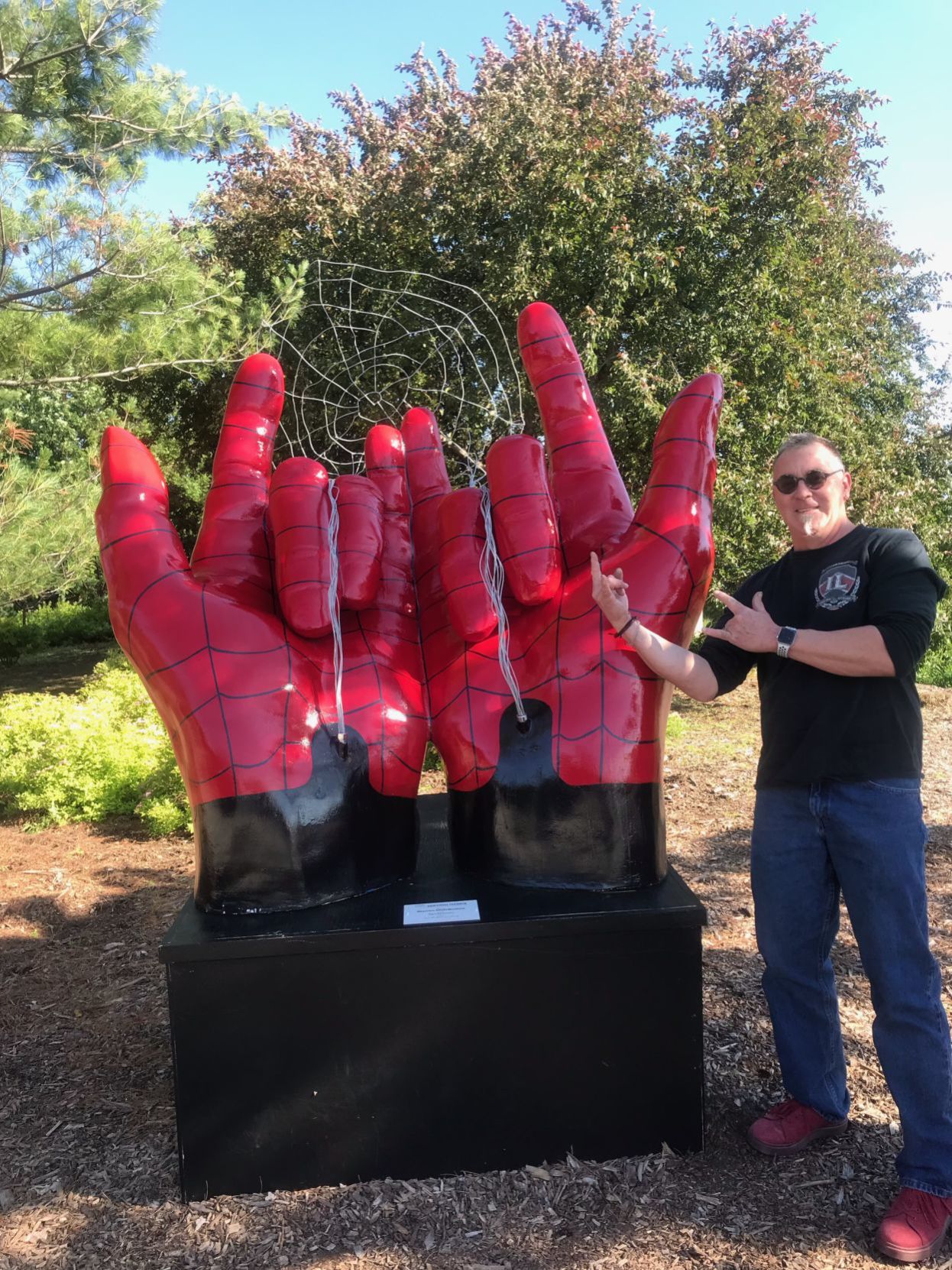 Spiderman hands were inspired by artist's favorite superhero